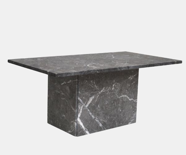 Borde Borde, firkantet marmor sofabord, mørkt